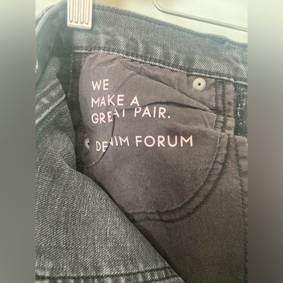 Denim Forum Aritzia The Yoko High Rise Slim Button Fly Raw Hem Size 24 - Picture 8 of 9